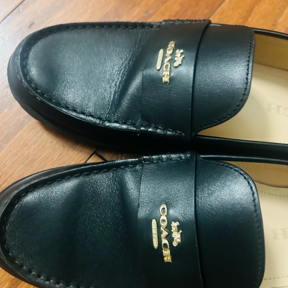 Coach Black Leather Slip-On Loafers - Picture 4 of 4